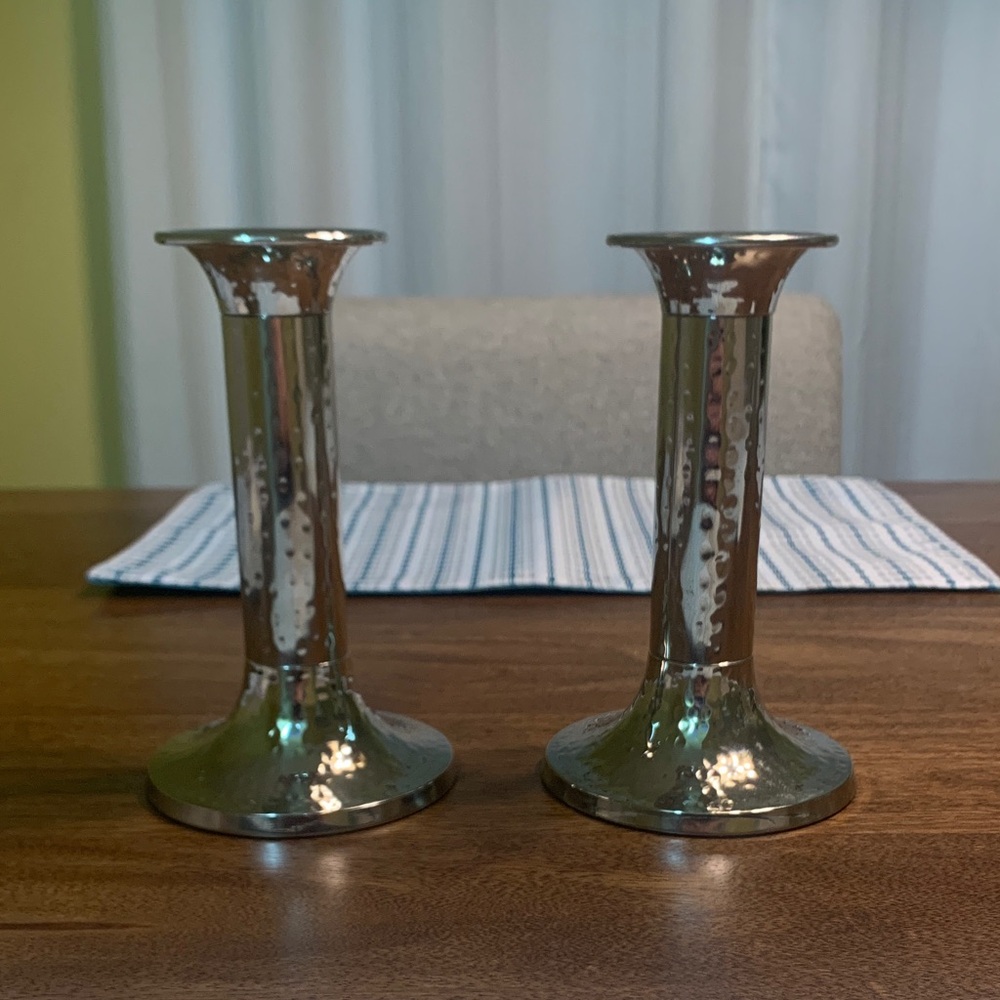 Vintage Hammered Candlesticks